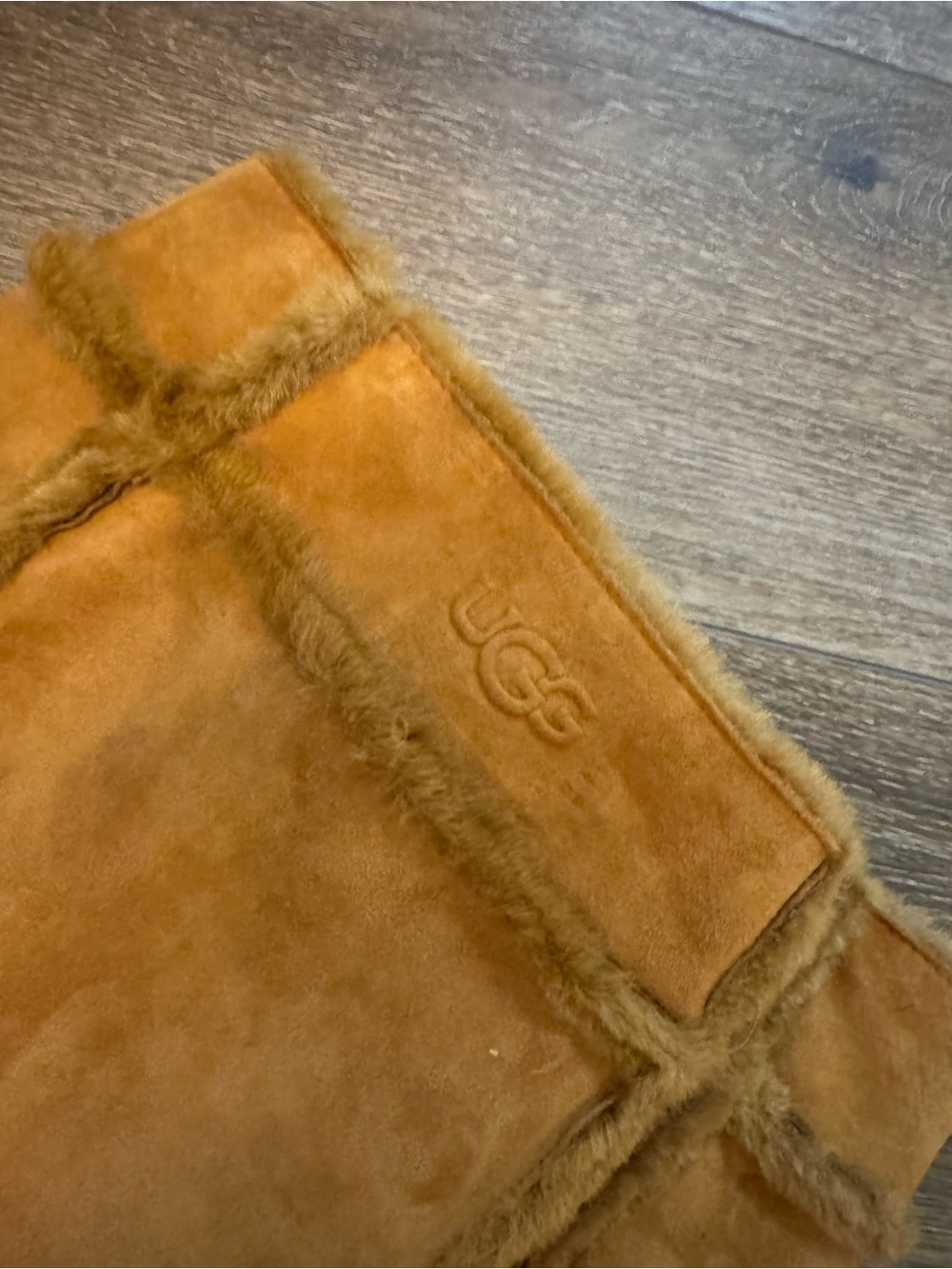 UGG Chestnut Suede Shearling mini skirt